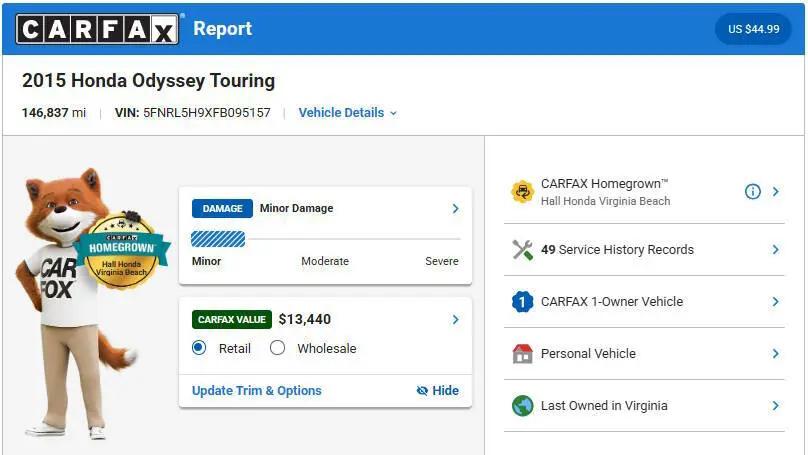 2015 Honda Odyssey Touring