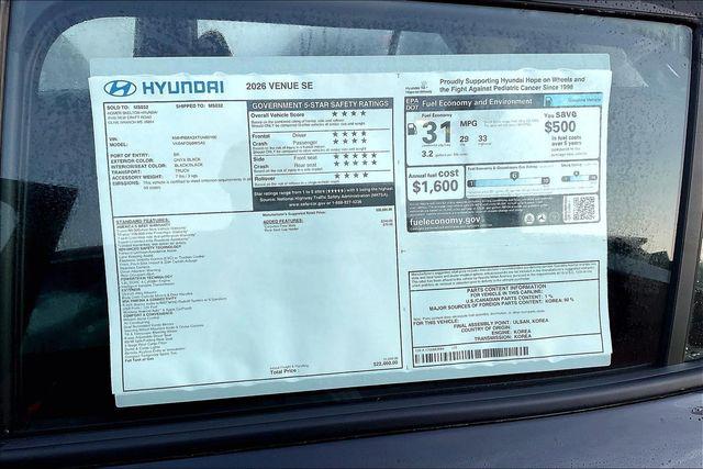 New 2026 Hyundai Venue SE For Sale in Olive Branch, MS