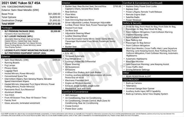 2021 GMC Yukon 4WD SLT