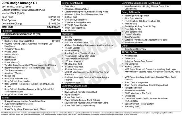 2026 Dodge Durango GT AWD