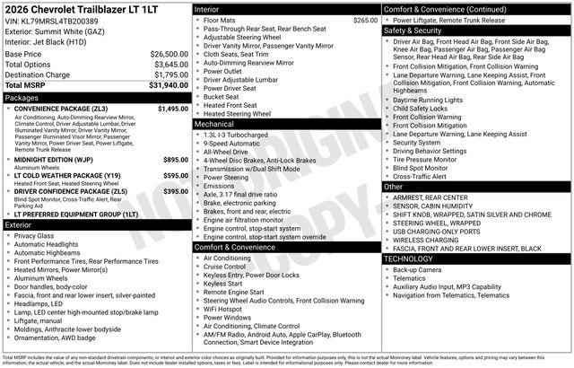 2026 Chevrolet TrailBlazer AWD LT