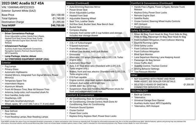 2023 GMC Acadia FWD SLT