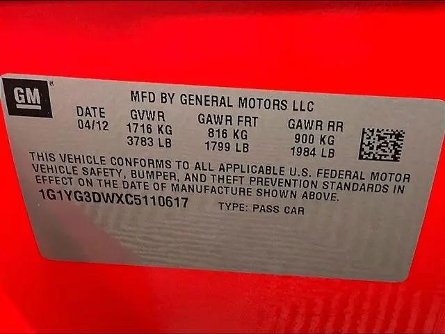 2012 Chevrolet Corvette 3LT