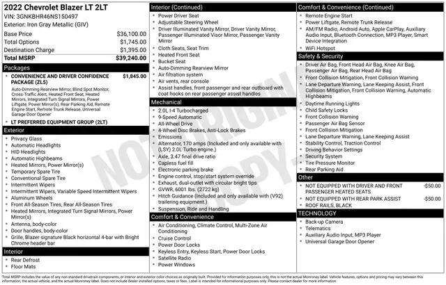 2022 Chevrolet Blazer AWD 2LT