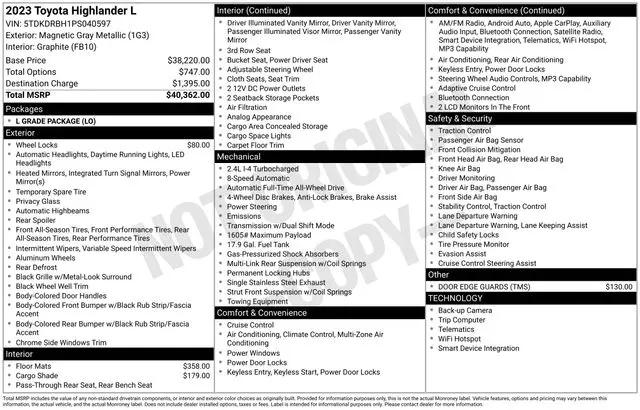 2023 Toyota Highlander L