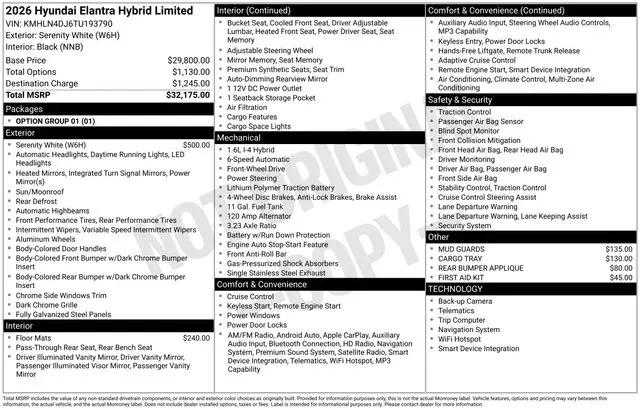 2026 Hyundai Elantra Hybrid Limited