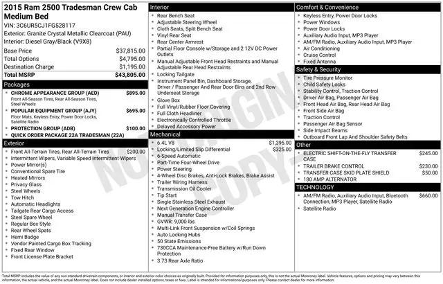 2015 Ram 2500 Tradesman
