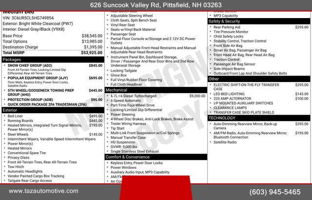 2017 Ram 2500 Tradesman Crew Cab 4x4 6'4" Box