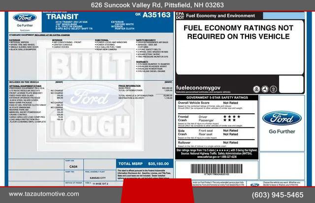 2016 Ford Transit Cargo Van Base w/Sliding Pass-Side Cargo-Door