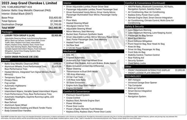2023 Jeep Grand Cherokee L Limited 4x4