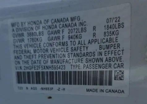 2022 Honda Civic Sport
