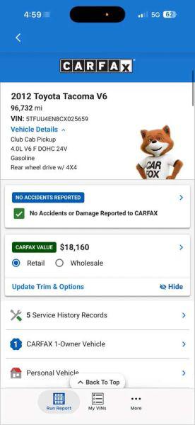 2012 Toyota Tacoma Base V6