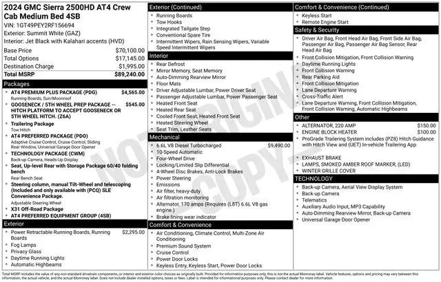 2024 GMC Sierra 2500HD 4WD Crew Cab Standard Bed AT4