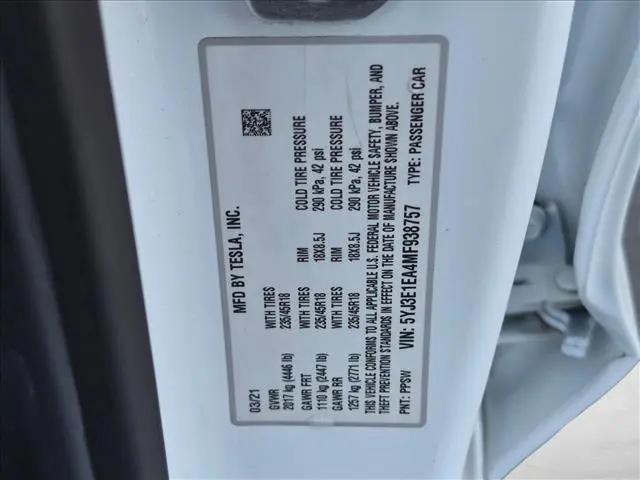 2021 Tesla Model 3 Standard Range Plus Rear-Wheel Drive