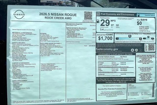 2026 Nissan Rogue Rock Creek