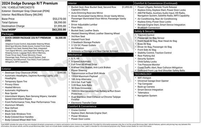 2024 Dodge Durango R/T Premium AWD