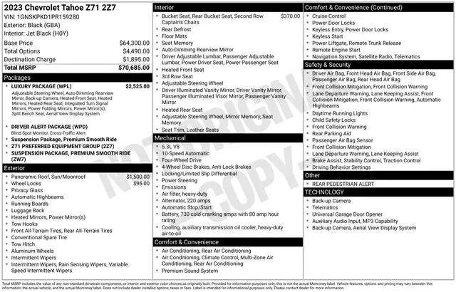 2023 Chevrolet Tahoe 4WD Z71