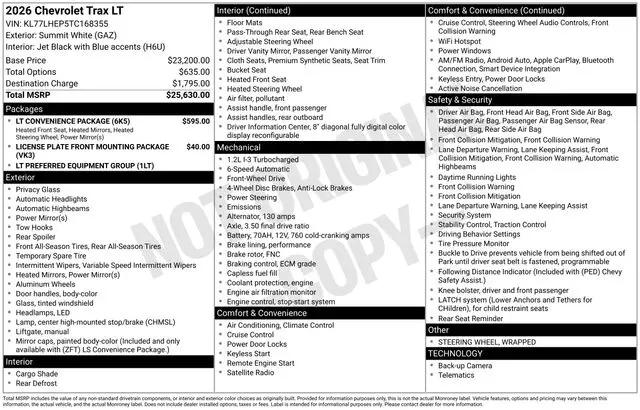 2026 Chevrolet Trax FWD LT