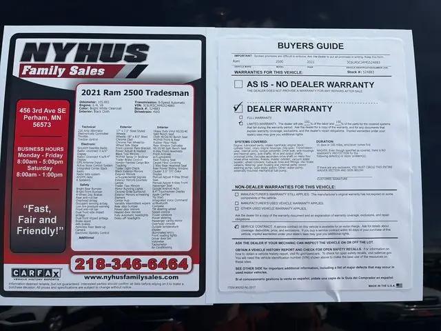 2021 Jeep Ram 2500 Tradesman Crew Cab 4x4 6'4" Box
