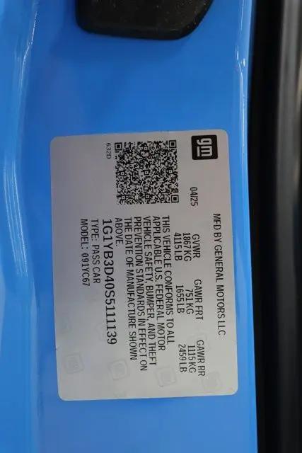 2025 Chevrolet Corvette Stingray RWD Convertible 2LT