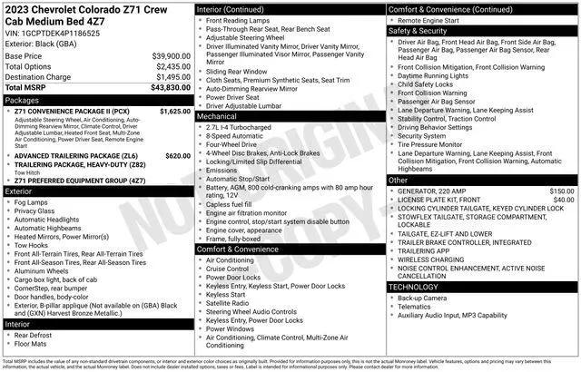 2023 Chevrolet Colorado 4WD Crew Cab Short Box Z71 for sale in Marshfield, WI