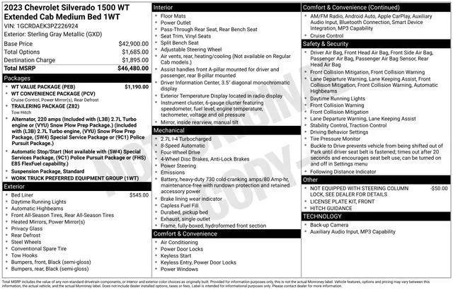 2023 Chevrolet Silverado 1500 4WD Double Cab Standard Bed WT for sale in Marshfield, WI