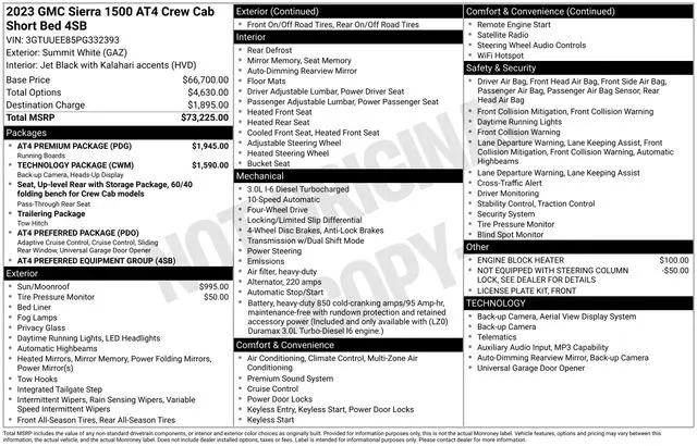 2023 GMC Sierra 1500 4WD Crew Cab Short Box AT4