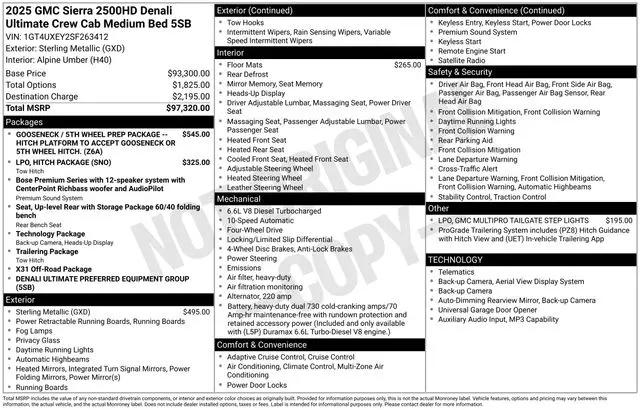 2025 GMC Sierra 2500HD 4WD Crew Cab Standard Bed Denali Ultimate