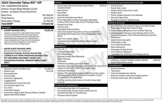 2024 Chevrolet Tahoe 4WD RST