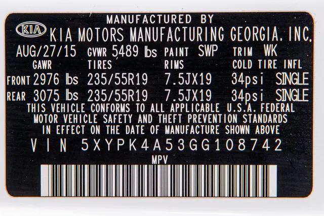 2016 Kia Sorento 3.3L SX