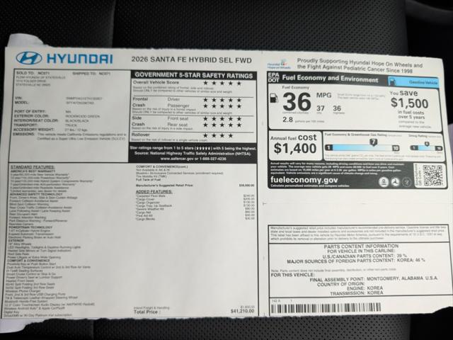 2026 Hyundai Santa Fe Hybrid SEL