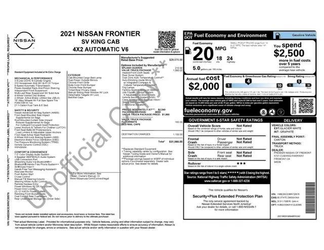 2021 Nissan Frontier King Cab SV 4x2