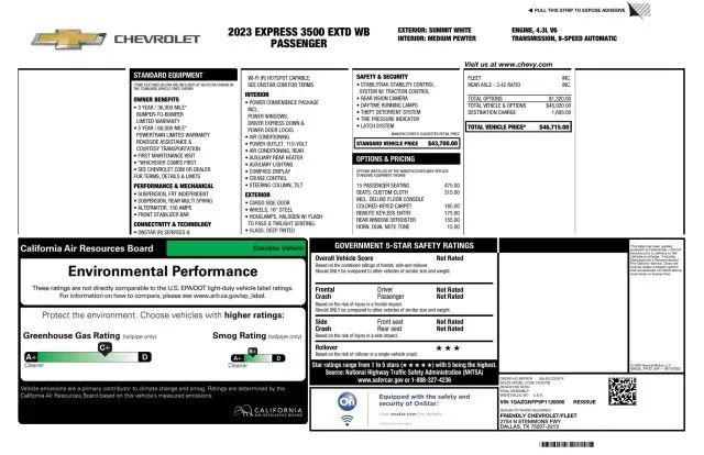 2023 Chevrolet Express Passenger RWD 3500 Extended Wheelbase LS