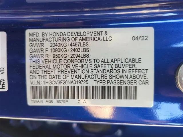 2022 Honda Accord Hybrid Sport