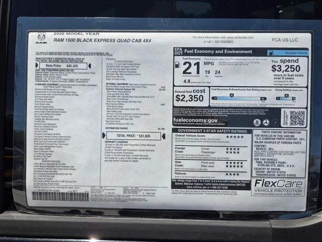 2026 RAM 1500 RAM 1500 EXPRESS QUAD CAB 4X4 64 BOX