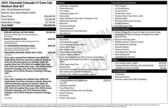 2021 Chevrolet Colorado 4WD Crew Cab Short Box LT