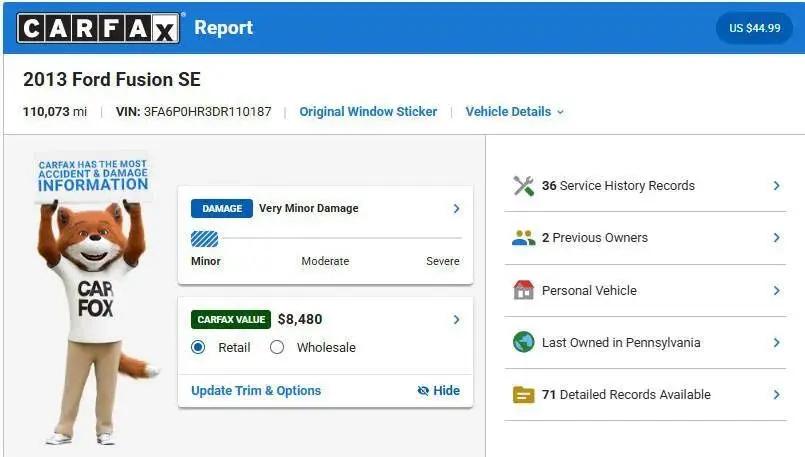 2013 Ford Fusion SE