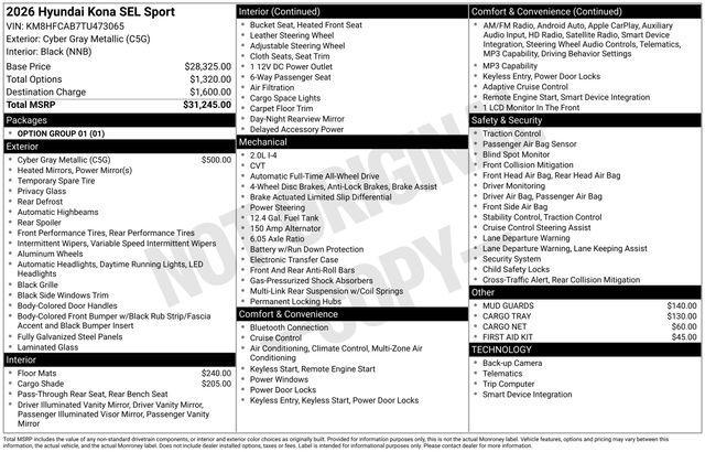 2026 Hyundai Kona SEL Sport