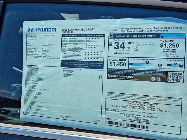 2026 Hyundai Elantra SEL Sport Premium
