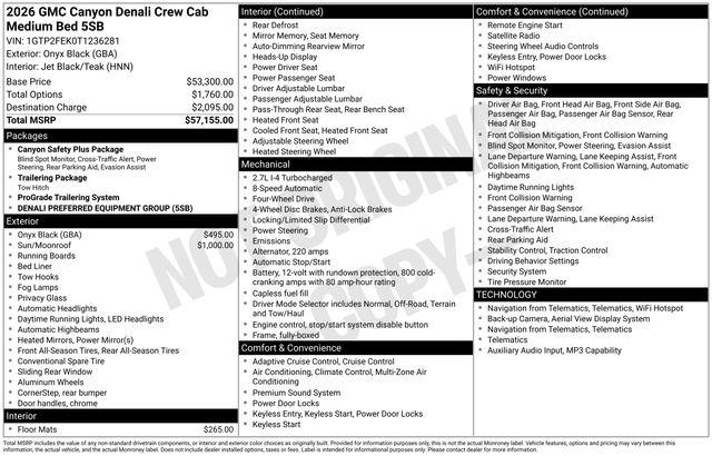 2026 GMC Canyon Denali, 4WD