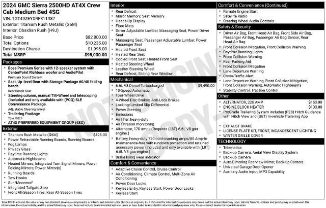 2024 GMC Sierra 2500HD 4WD Crew Cab Standard Bed AT4X