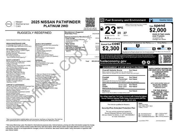 2025 Nissan Pathfinder Platinum FWD