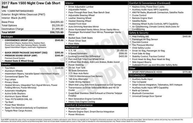 2017 Ram 1500 Night Crew Cab 4x4 5'7" Box