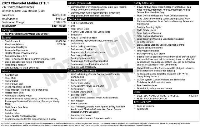2023 Chevrolet Malibu FWD 1LT