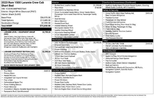 2023 Ram 1500 Laramie Crew Cab 4x4 5'7" Box