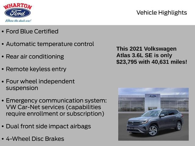 2021 Volkswagen Atlas 3.6 V6 SE w/ Technology