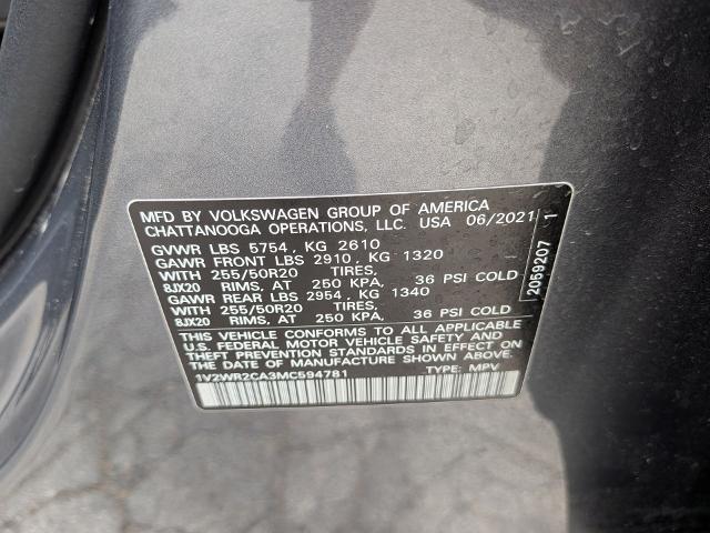 2021 Volkswagen Atlas 3.6 V6 SE w/ Technology
