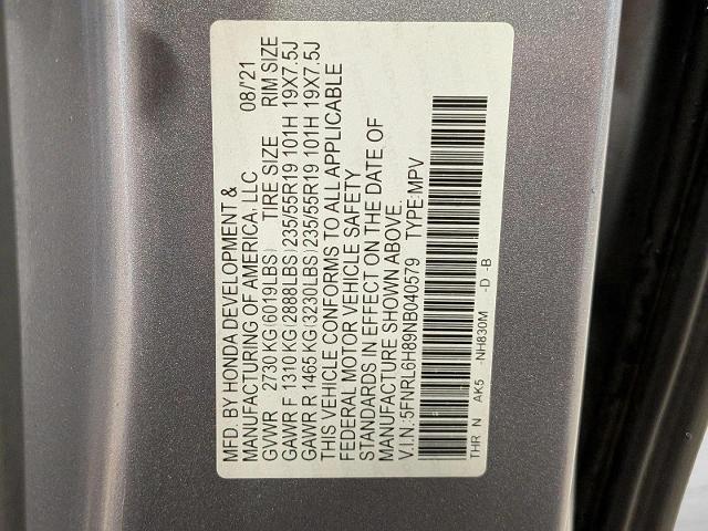 2022 Honda Odyssey Touring