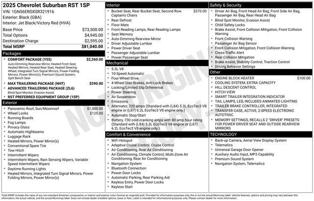 2025 Chevrolet Suburban 4WD RST