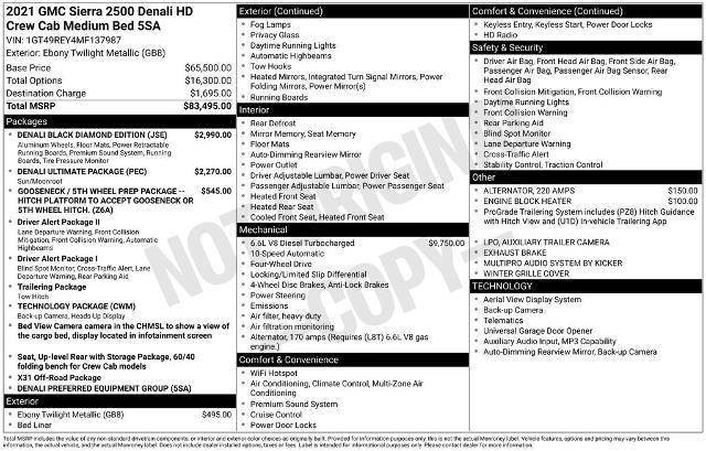 2021 GMC Sierra 2500HD 4WD Crew Cab Standard Bed Denali